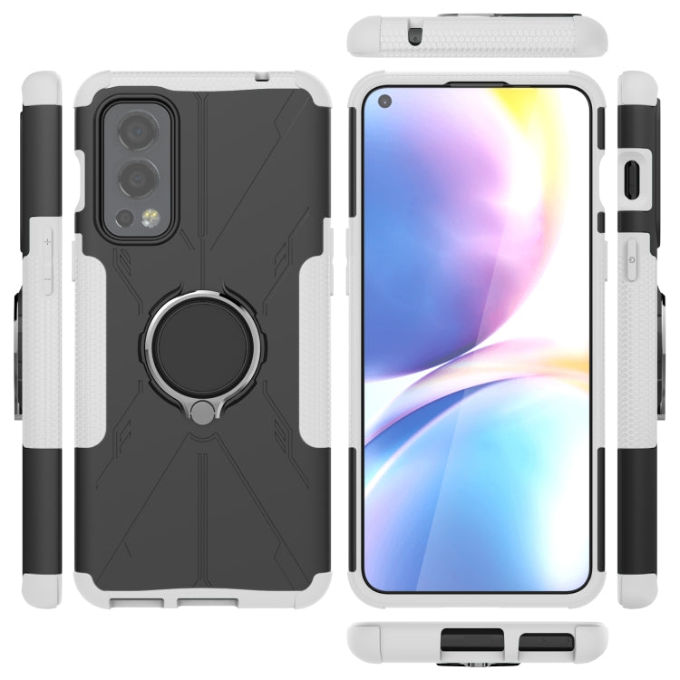 For OnePlus Nord 2 5G Armor Bear Shockproof PC + TPU Protective Case with Ring Holder