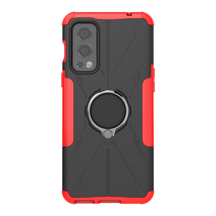 For OnePlus Nord 2 5G Armor Bear Shockproof PC + TPU Protective Case with Ring Holder