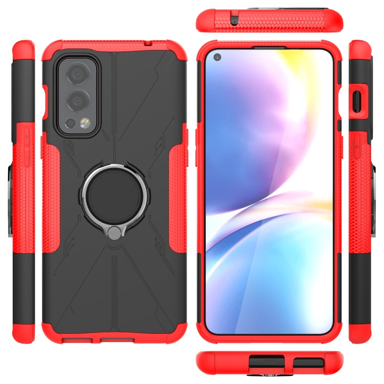 For OnePlus Nord 2 5G Armor Bear Shockproof PC + TPU Protective Case with Ring Holder