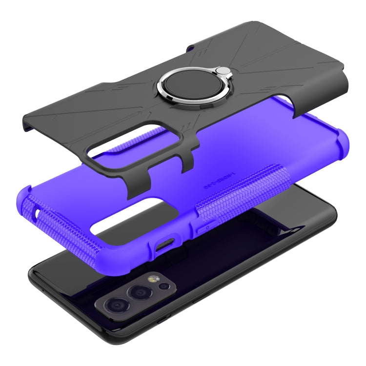For OnePlus Nord 2 5G Armor Bear Shockproof PC + TPU Protective Case with Ring Holder