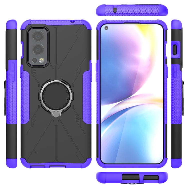 For OnePlus Nord 2 5G Armor Bear Shockproof PC + TPU Protective Case with Ring Holder