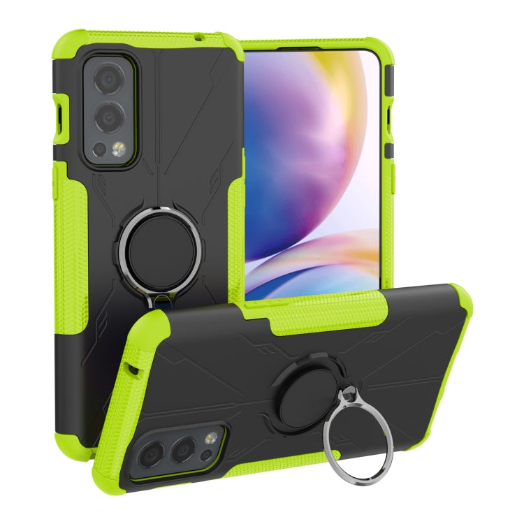 For OnePlus Nord 2 5G Armor Bear Shockproof PC + TPU Protective Case with Ring Holder