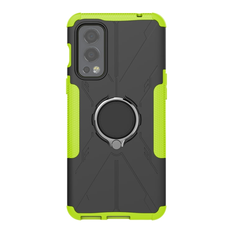 For OnePlus Nord 2 5G Armor Bear Shockproof PC + TPU Protective Case with Ring Holder