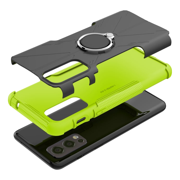 For OnePlus Nord 2 5G Armor Bear Shockproof PC + TPU Protective Case with Ring Holder