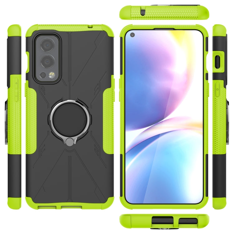 For OnePlus Nord 2 5G Armor Bear Shockproof PC + TPU Protective Case with Ring Holder