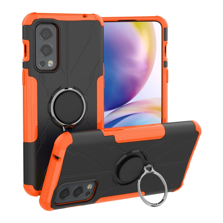 For OnePlus Nord 2 5G Armor Bear Shockproof PC + TPU Protective Case with Ring Holder