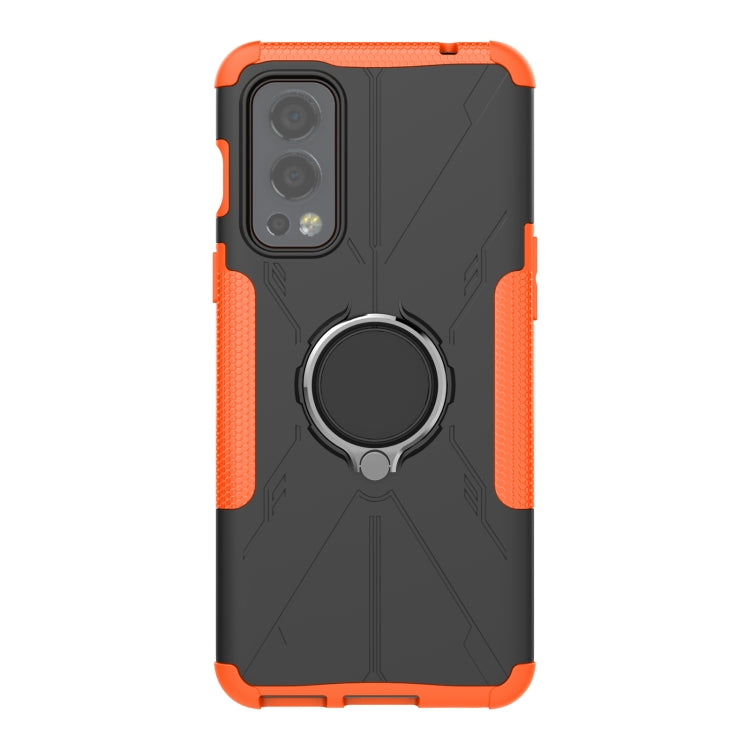 For OnePlus Nord 2 5G Armor Bear Shockproof PC + TPU Protective Case with Ring Holder