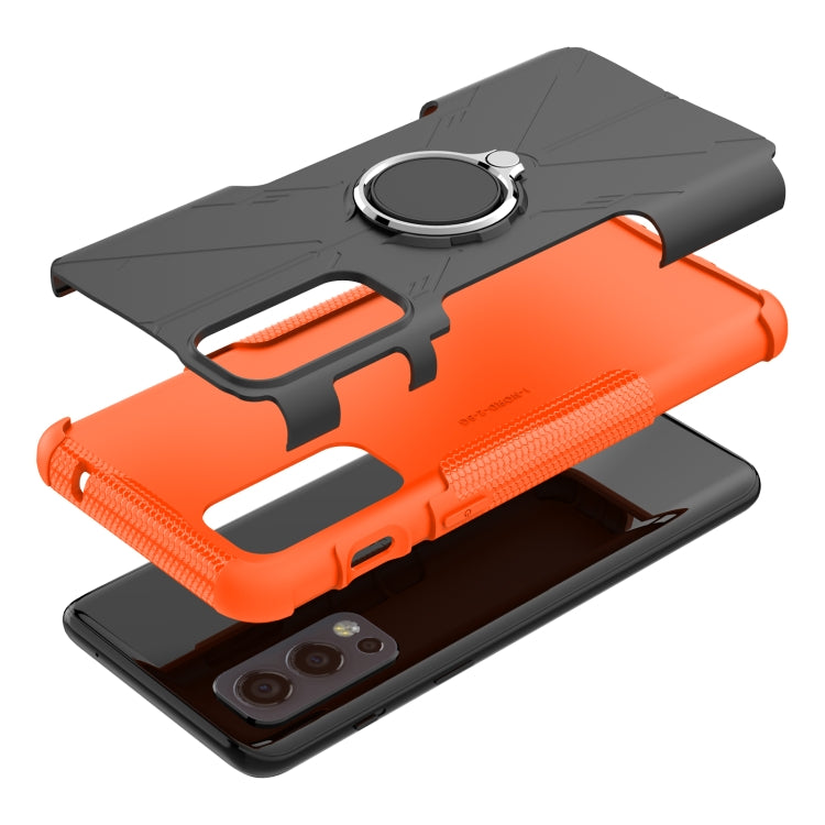 For OnePlus Nord 2 5G Armor Bear Shockproof PC + TPU Protective Case with Ring Holder