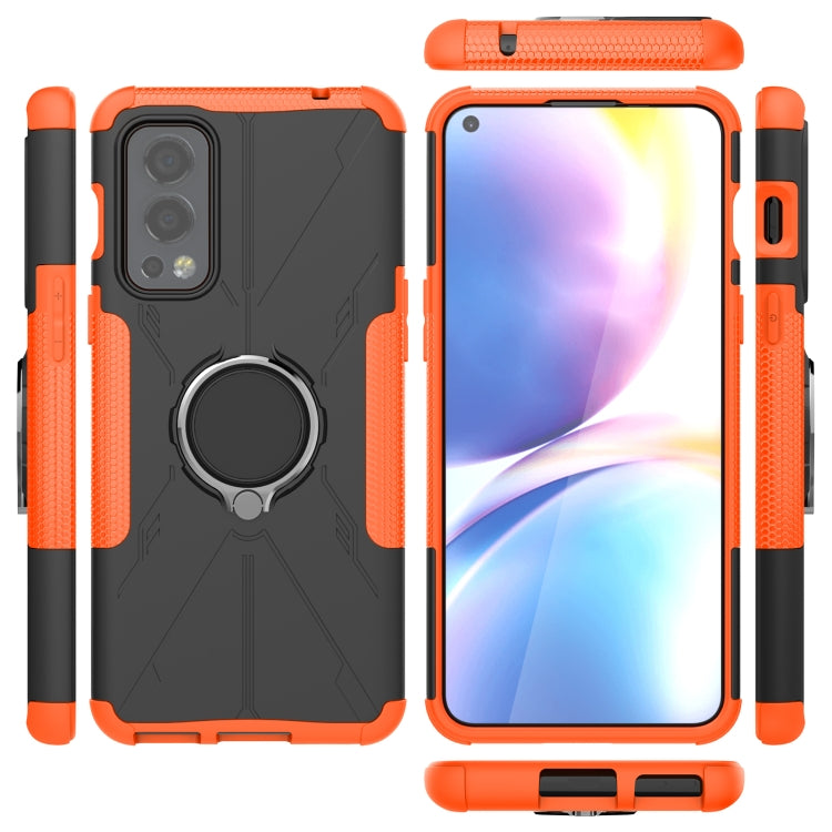 For OnePlus Nord 2 5G Armor Bear Shockproof PC + TPU Protective Case with Ring Holder