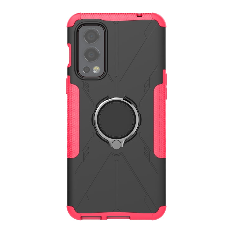 For OnePlus Nord 2 5G Armor Bear Shockproof PC + TPU Protective Case with Ring Holder