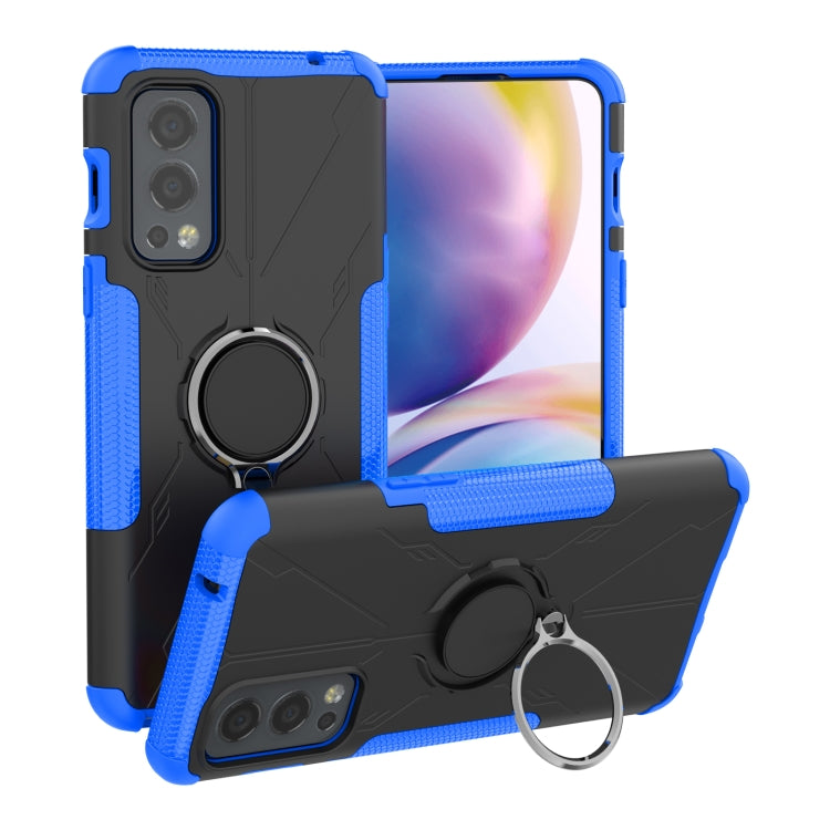 For OnePlus Nord 2 5G Armor Bear Shockproof PC + TPU Protective Case with Ring Holder