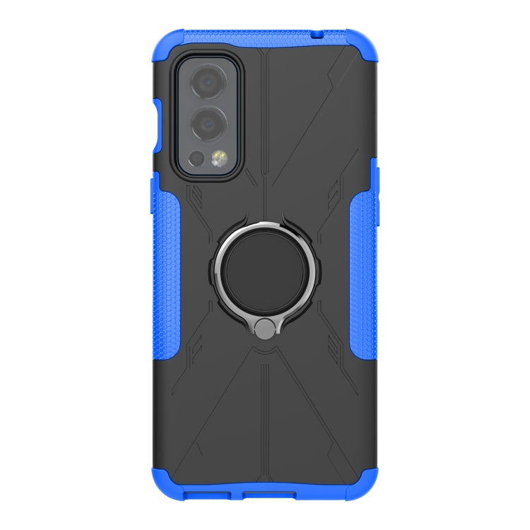 For OnePlus Nord 2 5G Armor Bear Shockproof PC + TPU Protective Case with Ring Holder