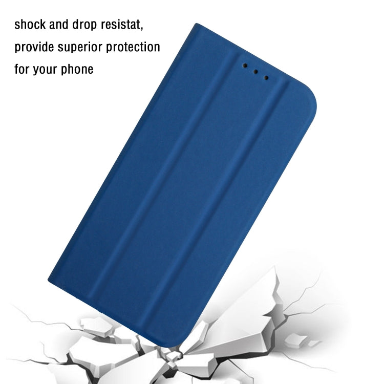 For Xiaomi Redmi 8 3-Folding Ultrathin Skin Feel Magnetic Solid Color Horizontal Flip Leather Case with Holder