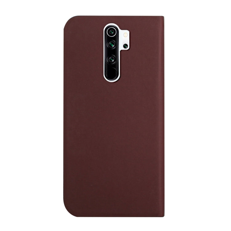 For Xiaomi Redmi 9 3-Folding Ultrathin Skin Feel Magnetic Solid Color Horizontal Flip Leather Case with Holder