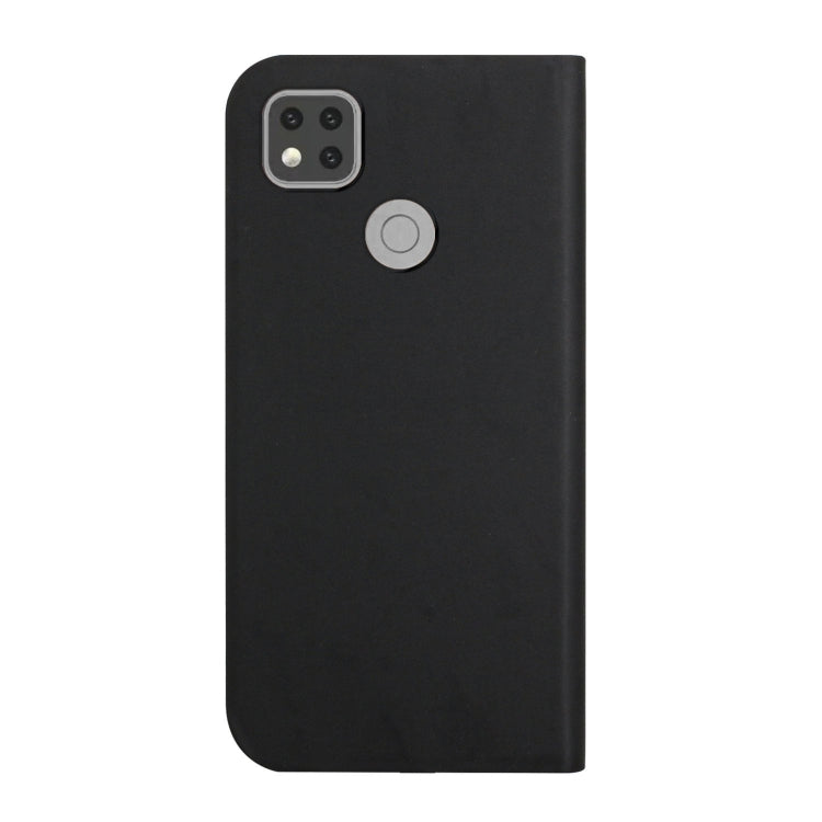 For Xiaomi Redmi 9C 3-Folding Ultrathin Skin Feel Magnetic Solid Color Horizontal Flip Leather Case with Holder