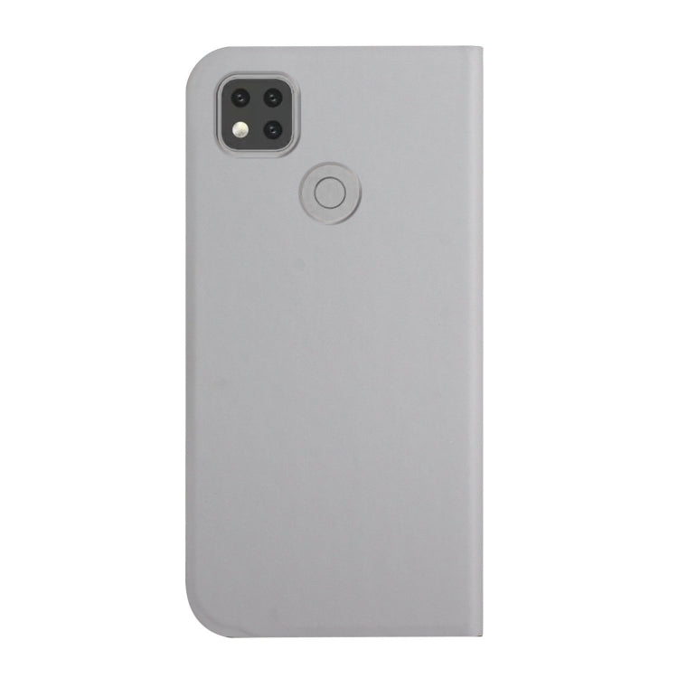 For Xiaomi Redmi 9C 3-Folding Ultrathin Skin Feel Magnetic Solid Color Horizontal Flip Leather Case with Holder