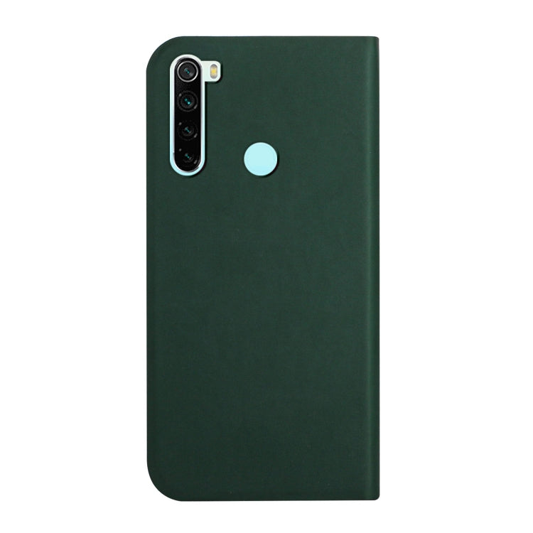 For Xiaomi Redmi Note 8 3-Folding Ultrathin Skin Feel Magnetic Solid Color Horizontal Flip Leather Case with Holder
