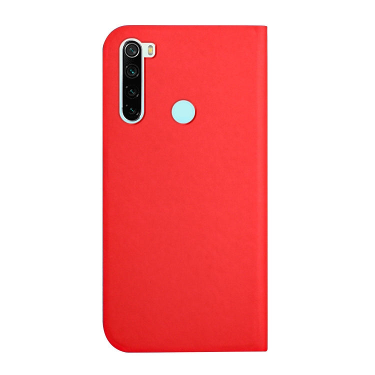 For Xiaomi Redmi Note 8 3-Folding Ultrathin Skin Feel Magnetic Solid Color Horizontal Flip Leather Case with Holder