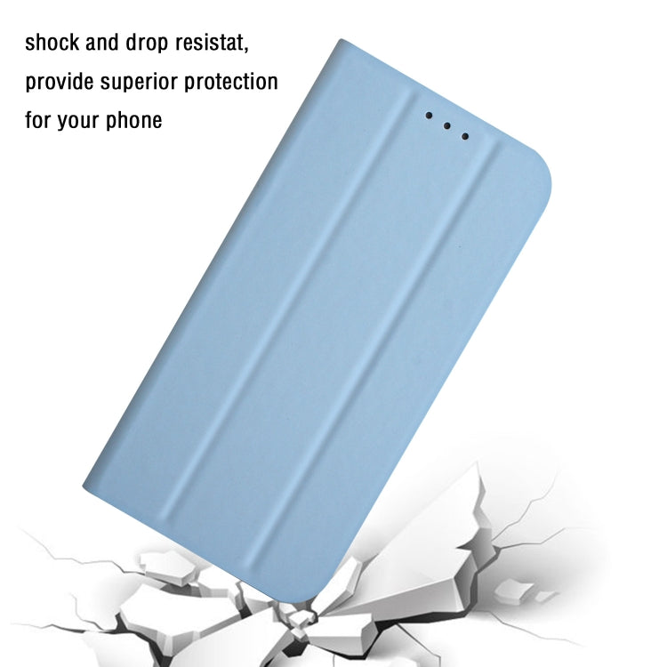 For Xiaomi Redmi Note 8 Pro 3-Folding Ultrathin Skin Feel Magnetic Solid Color Horizontal Flip Leather Case with Holder