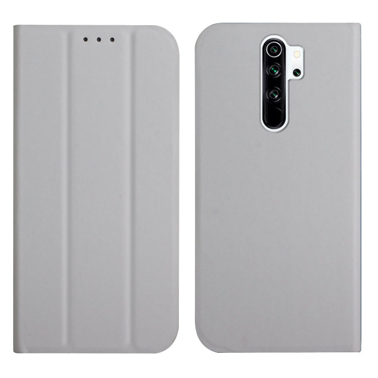 For Xiaomi Redmi Note 8 Pro 3-Folding Ultrathin Skin Feel Magnetic Solid Color Horizontal Flip Leather Case with Holder