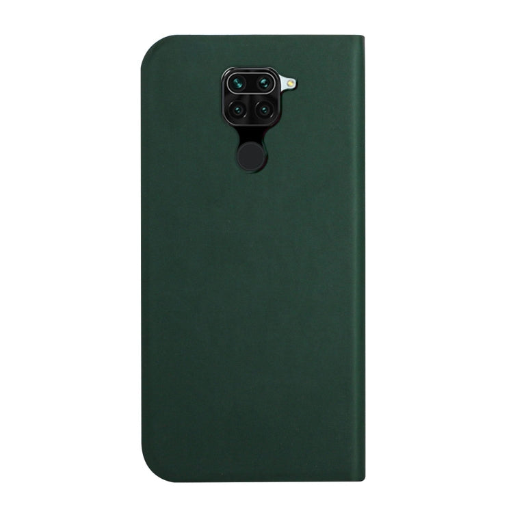 For Xiaomi Redmi Note 9 3-Folding Ultrathin Skin Feel Magnetic Solid Color Horizontal Flip Leather Case with Holder