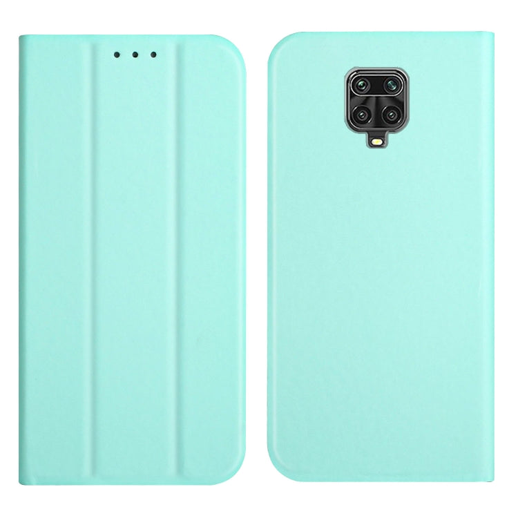 For Xiaomi Redmi Note 9 Pro 3-Folding Ultrathin Skin Feel Magnetic Solid Color Horizontal Flip Leather Case with Holder