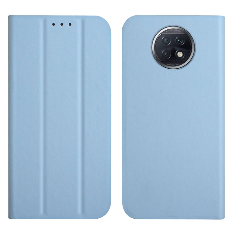 For Xiaomi Redmi Note 9T 5G 3-Folding Ultrathin Skin Feel Magnetic Solid Color Horizontal Flip Leather Case with Holder