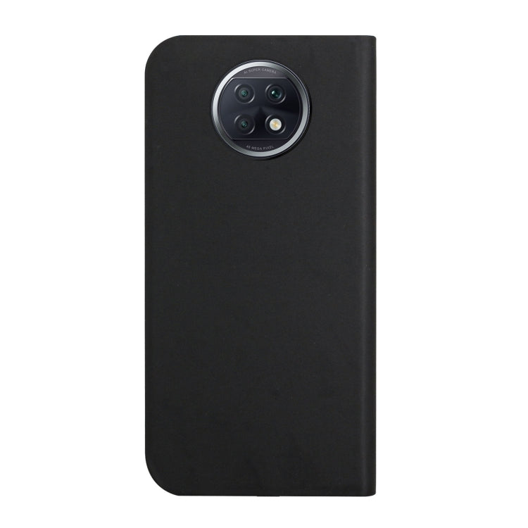 For Xiaomi Redmi Note 9T 5G 3-Folding Ultrathin Skin Feel Magnetic Solid Color Horizontal Flip Leather Case with Holder