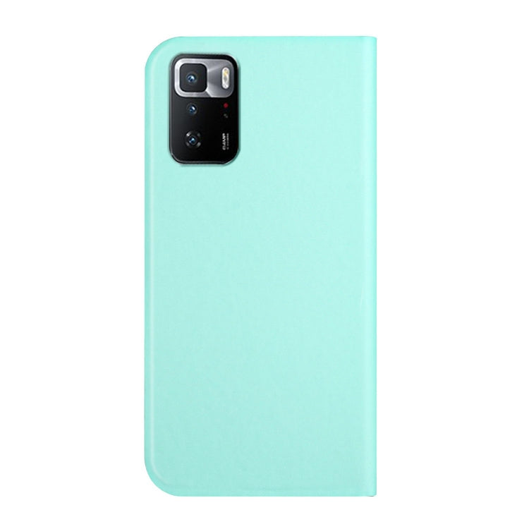 For Xiaomi Poco X3 GT 3-Folding Ultrathin Skin Feel Magnetic Solid Color Horizontal Flip Leather Case with Holder