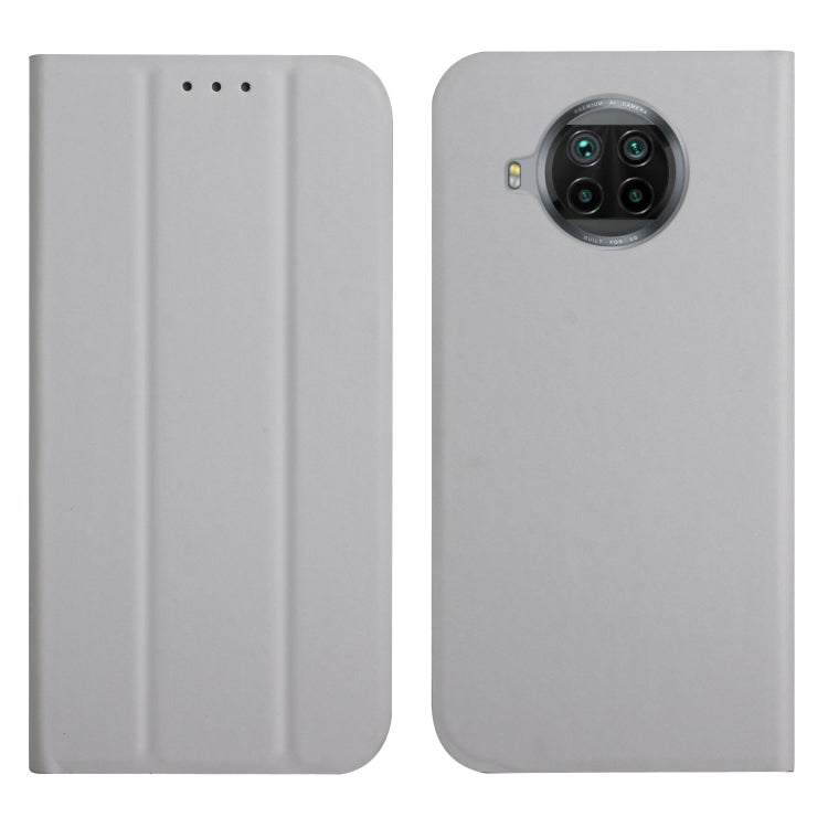 For Xiaomi Mi 10T Lite 5G 3-Folding Ultrathin Skin Feel Magnetic Solid Color Horizontal Flip Leather Case with Holder