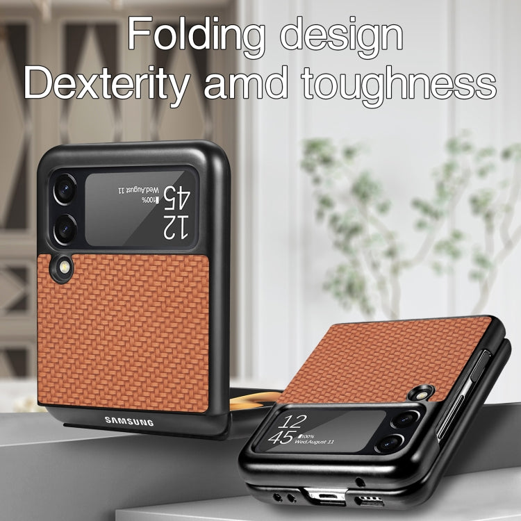 For Samsung Galaxy Z Flip3 5G Cross Pattern Slim PC Protective Case