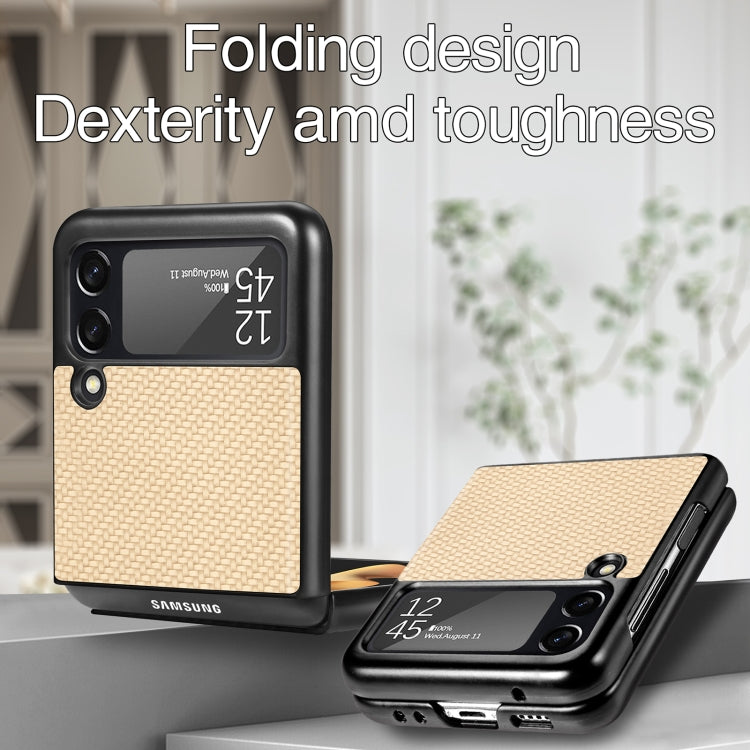 For Samsung Galaxy Z Flip3 5G Cross Pattern Slim PC Protective Case