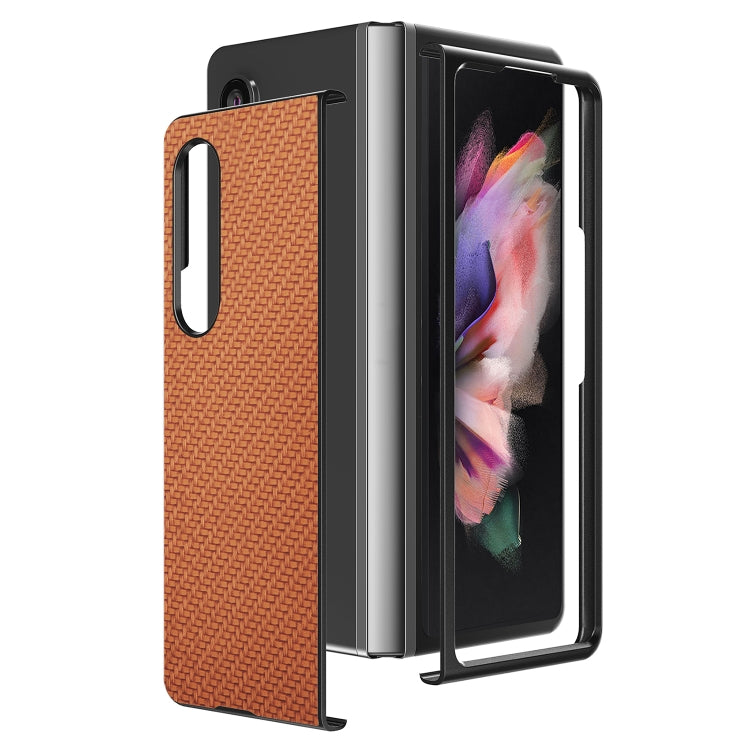 For Samsung Galaxy Z Fold3 5G Cross Pattern Slim PC Protective Case