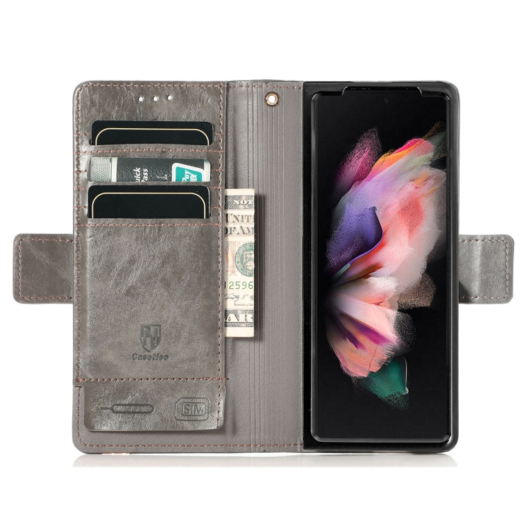 For Samsung Galaxy Z Fold3 5G CaseNeo Business Splicing Dual Magnetic Buckle Horizontal Flip PU Leather Case with Holder & Card Slots & Wallet