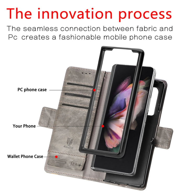 For Samsung Galaxy Z Fold3 5G CaseNeo Business Splicing Dual Magnetic Buckle Horizontal Flip PU Leather Case with Holder & Card Slots & Wallet