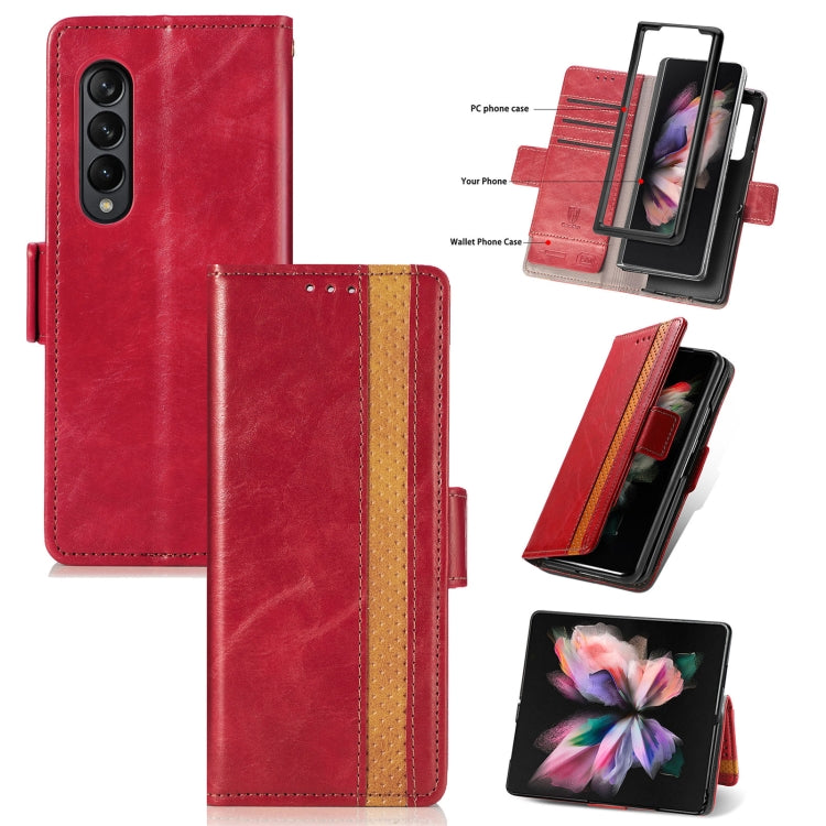 For Samsung Galaxy Z Fold3 5G CaseNeo Business Splicing Dual Magnetic Buckle Horizontal Flip PU Leather Case with Holder & Card Slots & Wallet