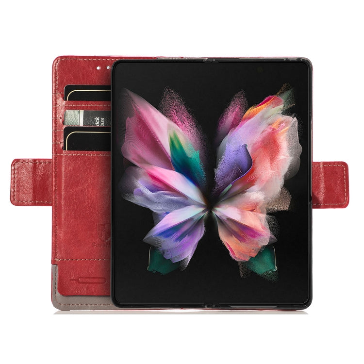 For Samsung Galaxy Z Fold3 5G CaseNeo Business Splicing Dual Magnetic Buckle Horizontal Flip PU Leather Case with Holder & Card Slots & Wallet
