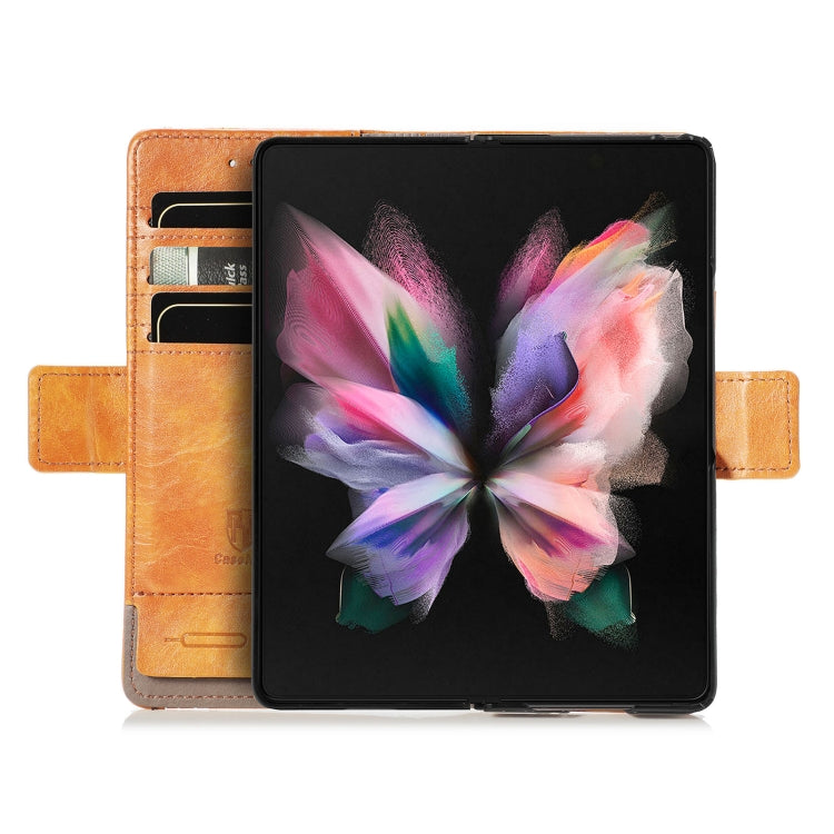 For Samsung Galaxy Z Fold3 5G CaseNeo Business Splicing Dual Magnetic Buckle Horizontal Flip PU Leather Case with Holder & Card Slots & Wallet