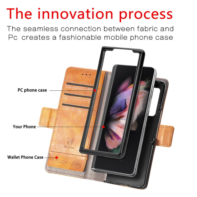 For Samsung Galaxy Z Fold3 5G CaseNeo Business Splicing Dual Magnetic Buckle Horizontal Flip PU Leather Case with Holder & Card Slots & Wallet