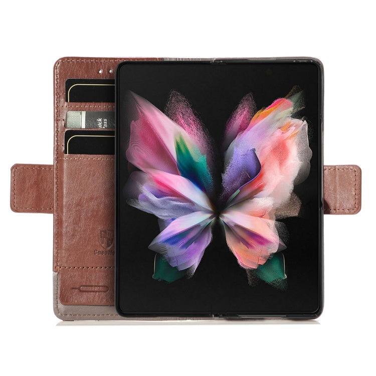 For Samsung Galaxy Z Fold3 5G CaseNeo Business Splicing Dual Magnetic Buckle Horizontal Flip PU Leather Case with Holder & Card Slots & Wallet