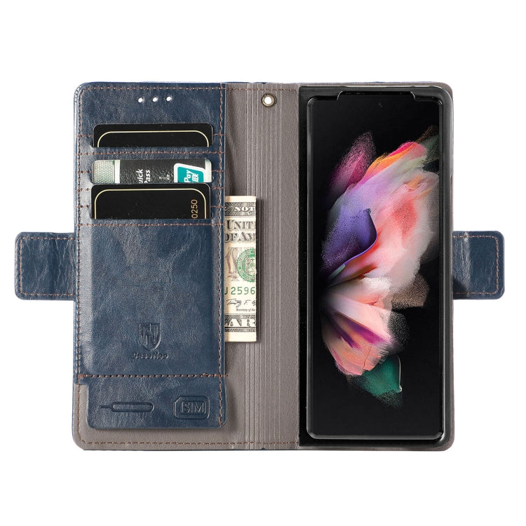 For Samsung Galaxy Z Fold3 5G CaseNeo Business Splicing Dual Magnetic Buckle Horizontal Flip PU Leather Case with Holder & Card Slots & Wallet