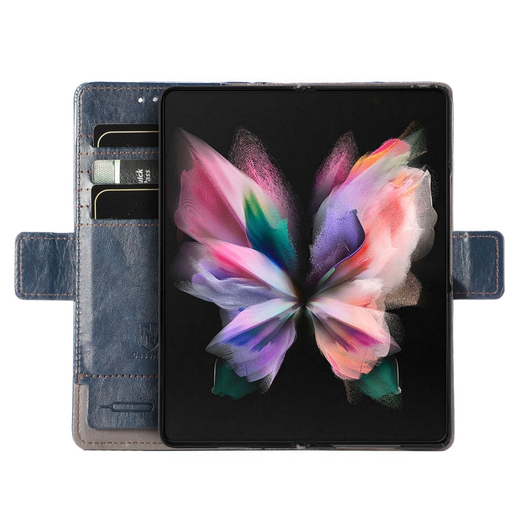 For Samsung Galaxy Z Fold3 5G CaseNeo Business Splicing Dual Magnetic Buckle Horizontal Flip PU Leather Case with Holder & Card Slots & Wallet
