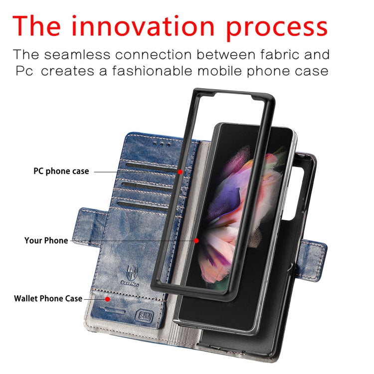 For Samsung Galaxy Z Fold3 5G CaseNeo Business Splicing Dual Magnetic Buckle Horizontal Flip PU Leather Case with Holder & Card Slots & Wallet