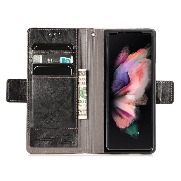 For Samsung Galaxy Z Fold3 5G CaseNeo Business Splicing Dual Magnetic Buckle Horizontal Flip PU Leather Case with Holder & Card Slots & Wallet