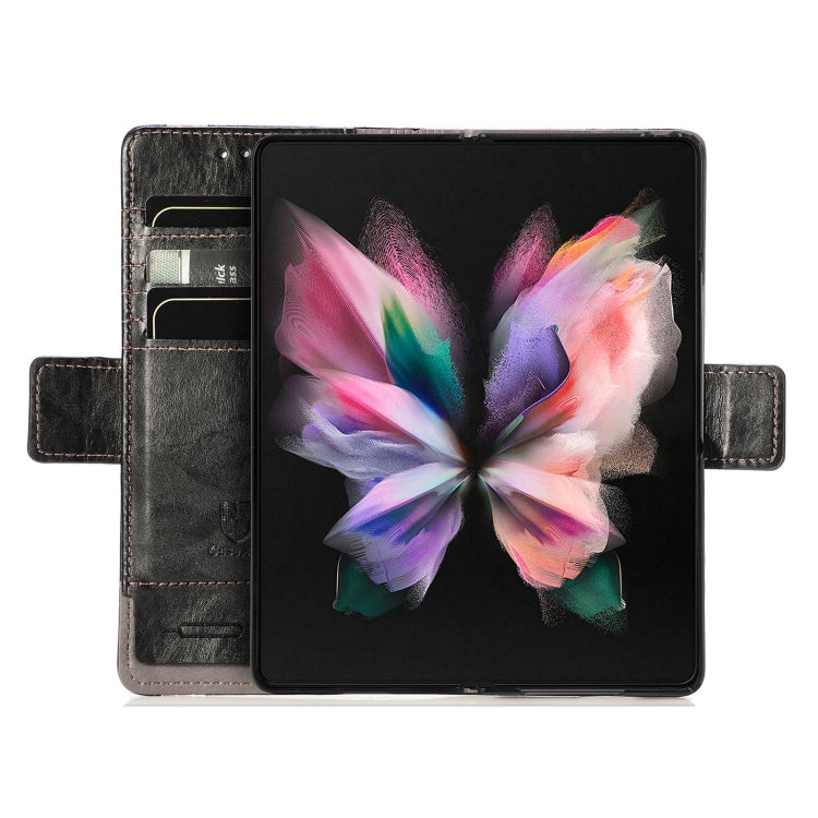 For Samsung Galaxy Z Fold3 5G CaseNeo Business Splicing Dual Magnetic Buckle Horizontal Flip PU Leather Case with Holder & Card Slots & Wallet