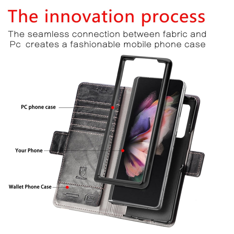 For Samsung Galaxy Z Fold3 5G CaseNeo Business Splicing Dual Magnetic Buckle Horizontal Flip PU Leather Case with Holder & Card Slots & Wallet