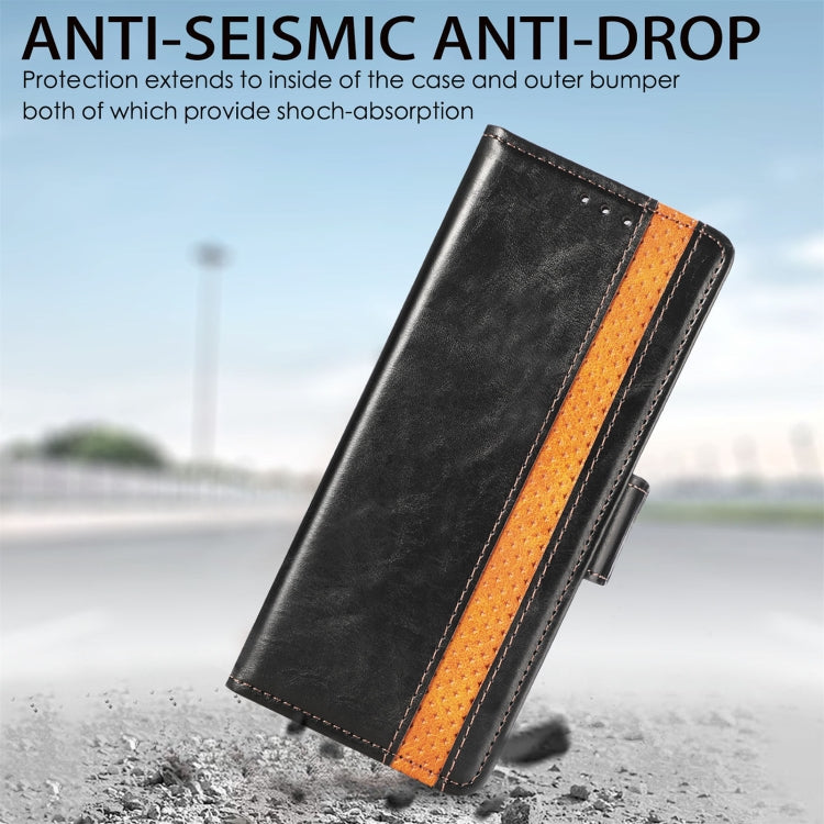 For Samsung Galaxy Z Fold3 5G CaseNeo Business Splicing Dual Magnetic Buckle Horizontal Flip PU Leather Case with Holder & Card Slots & Wallet