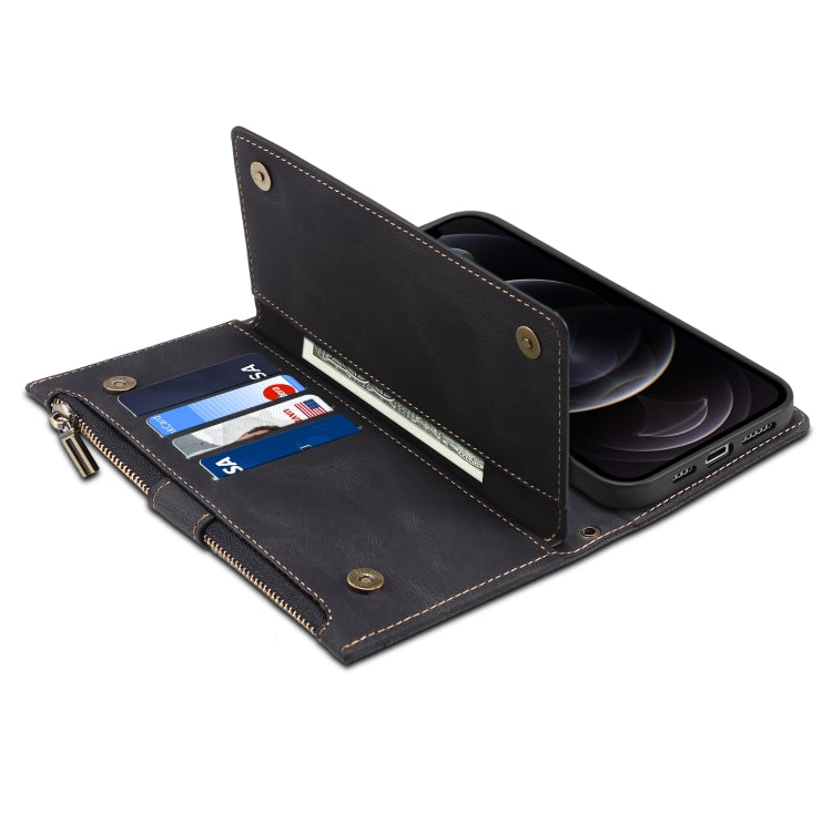 Retro Frosted Horizontal Flip Leather Case with Holder & Card Slot & Wallet & Zipper Pocket & Lanyard For iPhone 11 Pro