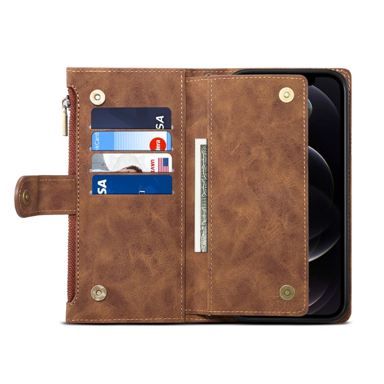Retro Frosted Horizontal Flip Leather Case with Holder & Card Slot & Wallet & Zipper Pocket & Lanyard For iPhone 11 Pro