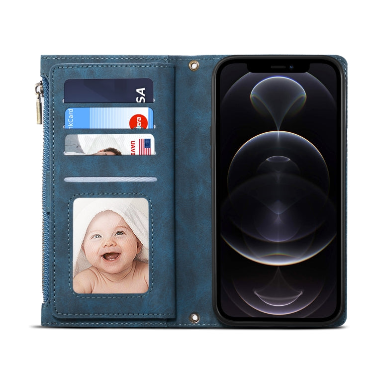 Retro Frosted Horizontal Flip Leather Case with Holder & Card Slot & Wallet & Zipper Pocket & Lanyard For iPhone 11 Pro